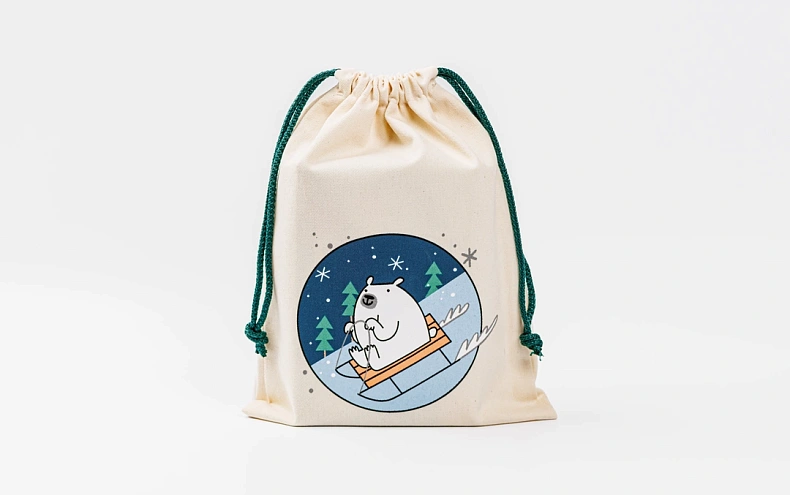 Мешочек для подарков «Мишка на санках»