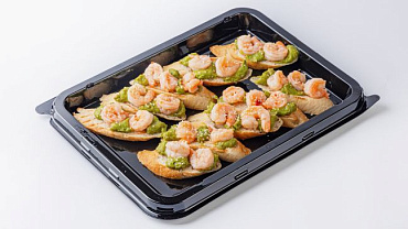 Брускетта с креветками и гуакомоле, 10 шт