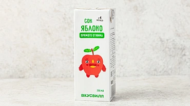 Сок детский яблочный прямого отжима, 200 мл