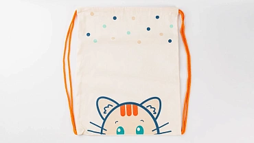 Сумка большая «Ушки котика» оранжевый шнур