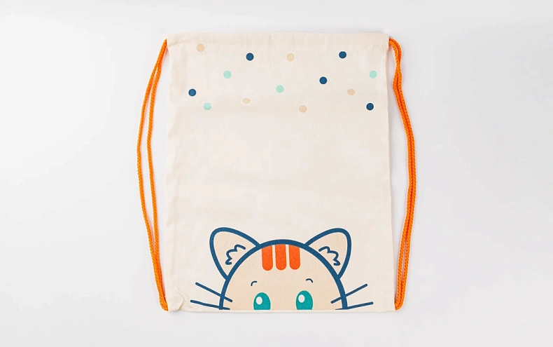 Сумка большая «Ушки котика» оранжевый шнур