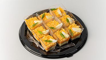 Салат «Мимоза» с горбушей в стаканчиках, 9 шт