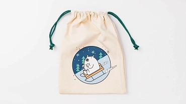 Мешочек для подарков «Мишка на санках»