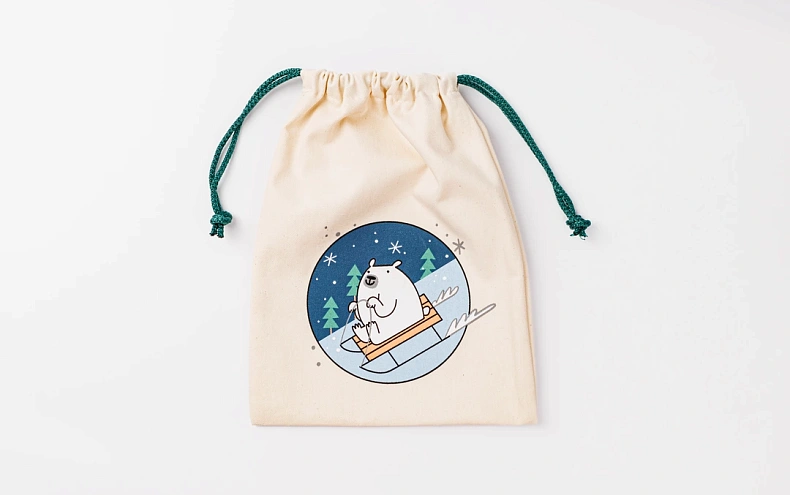 Мешочек для подарков «Мишка на санках»