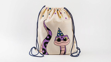 Сумка большая «Змейка хвост» синий шнур