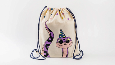 Сумка большая «Змейка хвост» синий шнур